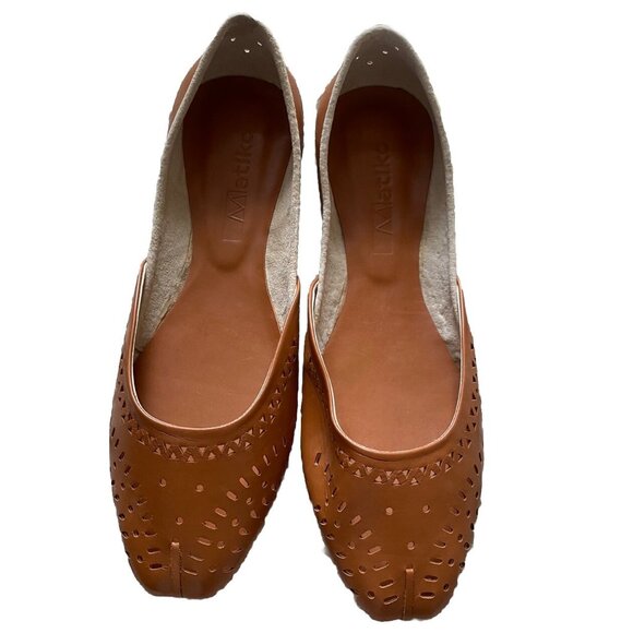 Matiko Shoes Ballet Flats Slip On Camel Light Brown Leather 38.5 / 8.5 Tan - Picture 1 of 7